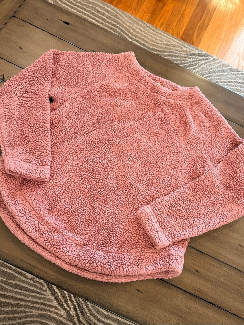 LOFT EUC Pink Plush Sherpa Crewneck Sweater Sweatshirt #436